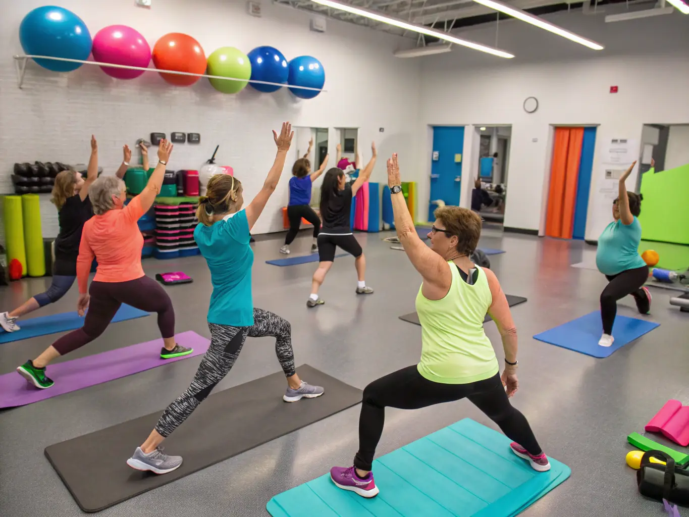 A dynamic image of people of various ages and abilities participating in a fitness class, highlighting the inclusive nature of ASSOCIATION SPORTIVE DE BOIVRE's programs.