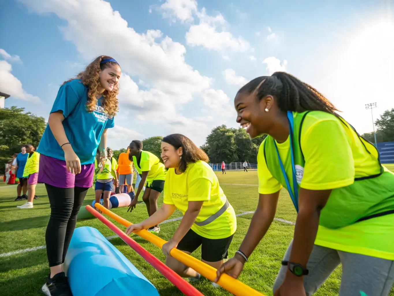 A group of members volunteering at a local sports event, demonstrating community involvement and support. The image captures the spirit of giving back and making a difference.